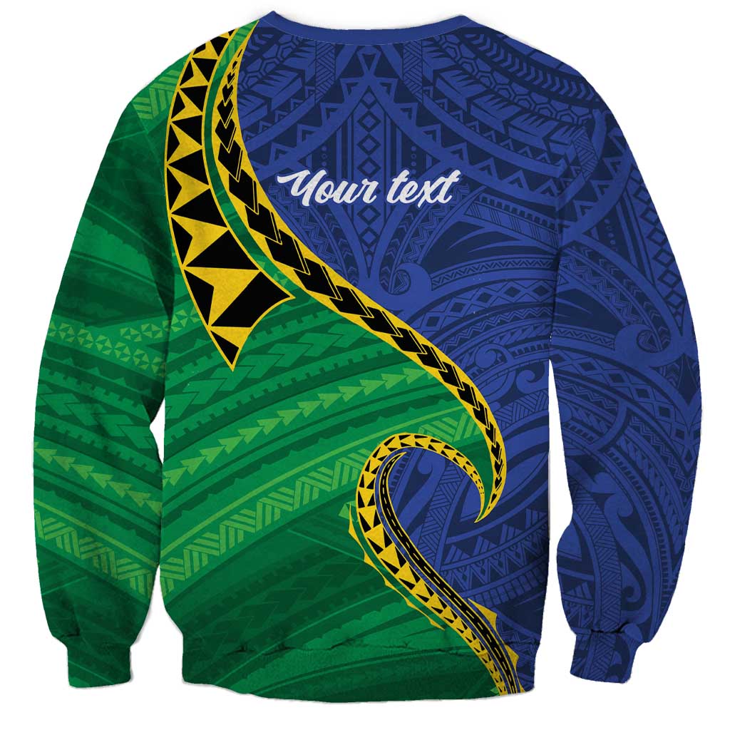 Solomon Islands Independence Day 1978 Personalised Sweatshirt Polynesian Pattern with Flag Style LT9 - Polynesian Pride