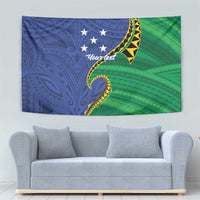 Solomon Islands Independence Day 1978 Personalised Tapestry Polynesian Pattern with Flag Style LT9 - Polynesian Pride