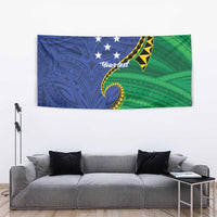 Solomon Islands Independence Day 1978 Personalised Tapestry Polynesian Pattern with Flag Style LT9 - Polynesian Pride