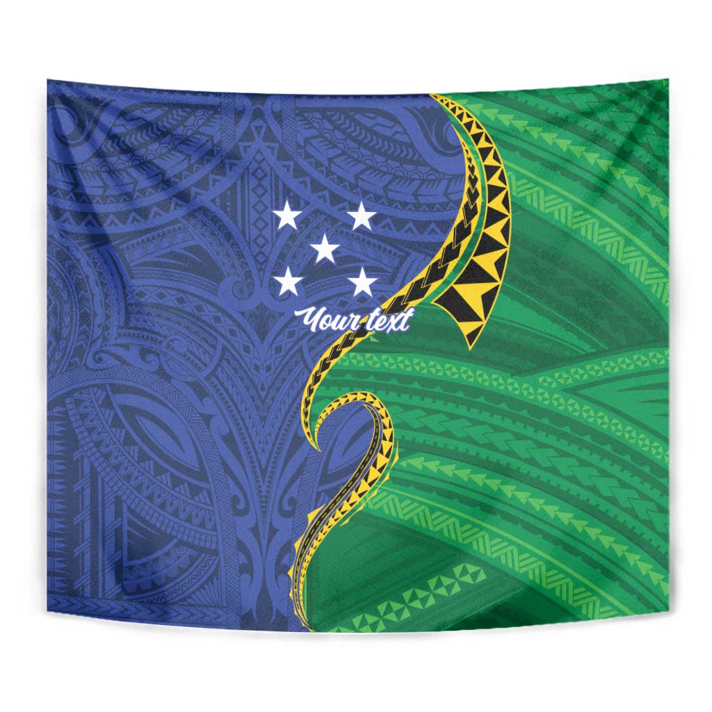 Solomon Islands Independence Day 1978 Personalised Tapestry Polynesian Pattern with Flag Style LT9 - Polynesian Pride