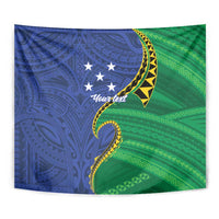 Solomon Islands Independence Day 1978 Personalised Tapestry Polynesian Pattern with Flag Style LT9 - Polynesian Pride