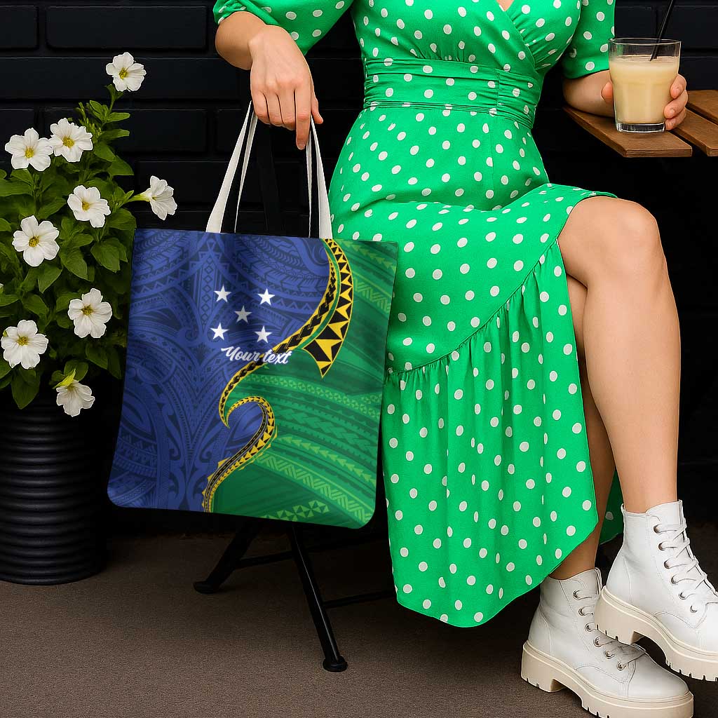 Solomon Islands Independence Day 1978 Personalised Tote Bag Polynesian Pattern with Flag Style LT9 - Polynesian Pride