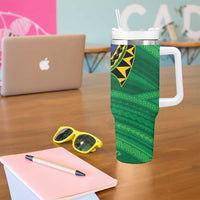 Solomon Islands Independence Day 1978 Personalised Tumbler With Handle Polynesian Pattern with Flag Style LT9 - Polynesian Pride