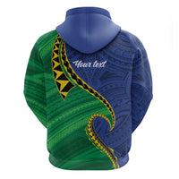 Solomon Islands Independence Day 1978 Personalised Zip Hoodie Polynesian Pattern with Flag Style LT9 - Polynesian Pride
