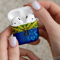 Solomon Islands Rugby Custom AirPods Case Simple Coat of arm Polynesian Pattern - Polynesian Pride