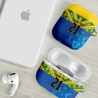 Solomon Islands Rugby Custom AirPods Case Simple Coat of arm Polynesian Pattern - Polynesian Pride
