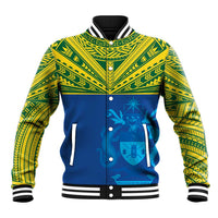 Solomon Islands Rugby Custom Baseball Jacket Simple Coat of arm Polynesian Pattern LT9 Unisex Gold - Polynesian Pride