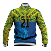 Solomon Islands Rugby Custom Baseball Jacket Simple Coat of arm Polynesian Pattern LT9 - Polynesian Pride