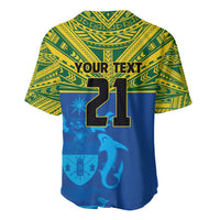 Solomon Islands Rugby Custom Baseball Jersey Simple Coat of arm Polynesian Pattern LT9 - Polynesian Pride