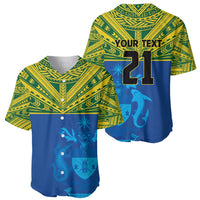 Solomon Islands Rugby Custom Baseball Jersey Simple Coat of arm Polynesian Pattern LT9 - Polynesian Pride