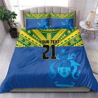 Solomon Islands Rugby Custom Bedding Set Simple Coat of arm Polynesian Pattern LT9 - Polynesian Pride