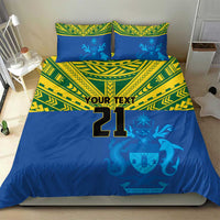 Solomon Islands Rugby Custom Bedding Set Simple Coat of arm Polynesian Pattern LT9 - Polynesian Pride