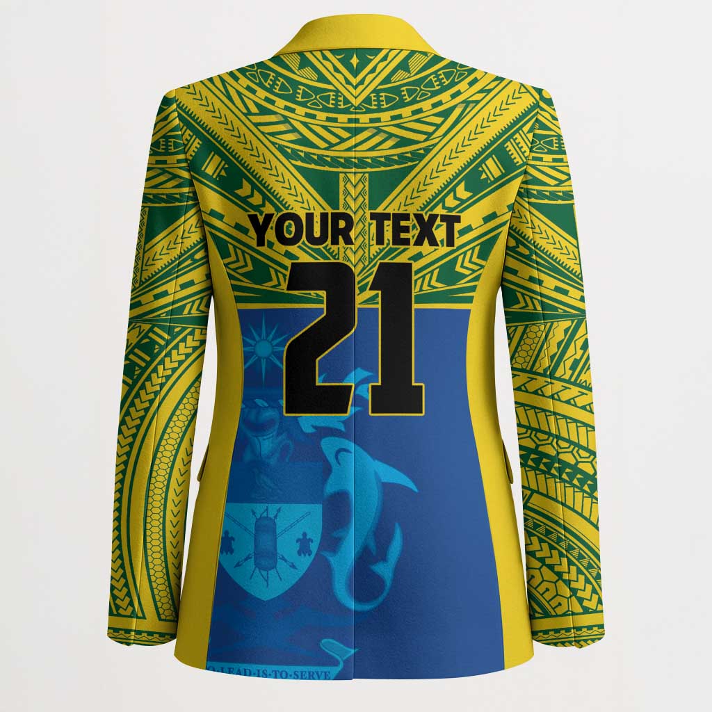 Solomon Islands Rugby Custom Blazer Simple Coat of arm Polynesian Pattern LT9 - Polynesian Pride
