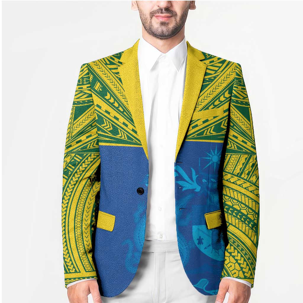 Solomon Islands Rugby Custom Blazer Simple Coat of arm Polynesian Pattern LT9 - Polynesian Pride