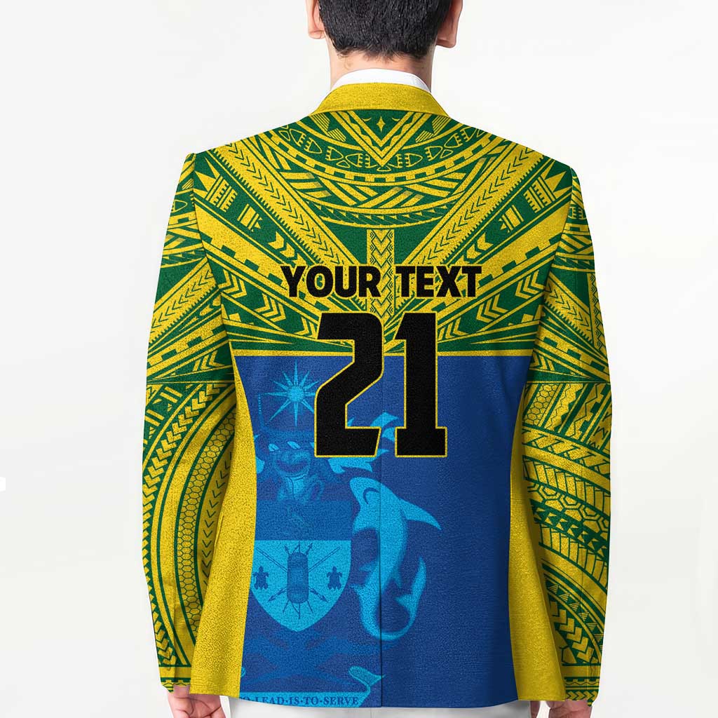 Solomon Islands Rugby Custom Blazer Simple Coat of arm Polynesian Pattern LT9 - Polynesian Pride