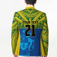Solomon Islands Rugby Custom Blazer Simple Coat of arm Polynesian Pattern LT9 - Polynesian Pride