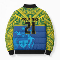 Solomon Islands Rugby Custom Bomber Puffer Jacket Simple Coat of arm Polynesian Pattern LT9 - Polynesian Pride
