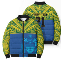 Solomon Islands Rugby Custom Bomber Puffer Jacket Simple Coat of arm Polynesian Pattern LT9 - Polynesian Pride