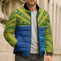 Solomon Islands Rugby Custom Bomber Puffer Jacket Simple Coat of arm Polynesian Pattern LT9 - Polynesian Pride