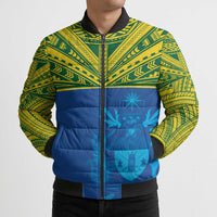 Solomon Islands Rugby Custom Bomber Puffer Jacket Simple Coat of arm Polynesian Pattern LT9 - Polynesian Pride
