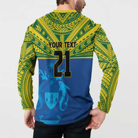 Solomon Islands Rugby Custom Button Sweatshirt Simple Coat of arm Polynesian Pattern LT9 - Polynesian Pride