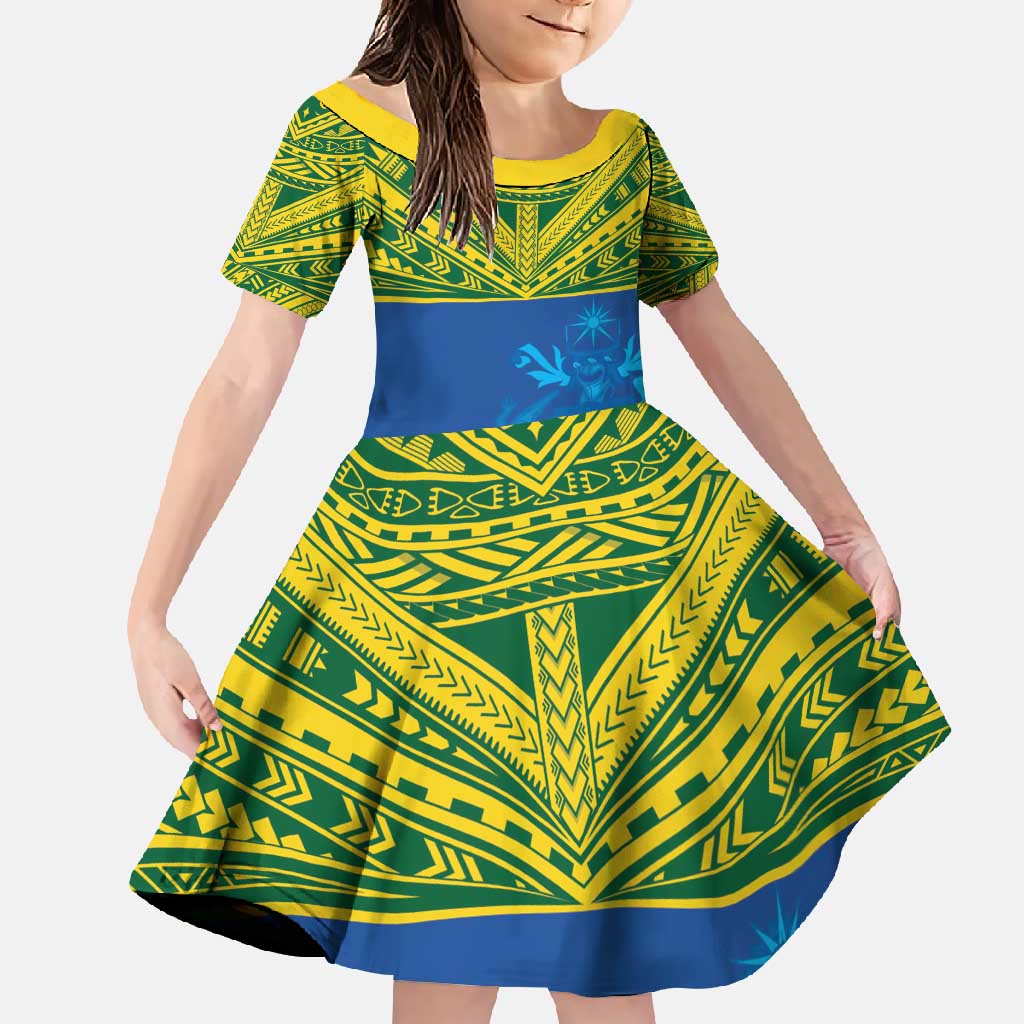 Solomon Islands Rugby Custom Family Matching Long Sleeve Bodycon Dress and Hawaiian Shirt Simple Coat of arm Polynesian Pattern