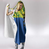 Solomon Islands Rugby Custom Hooded Blanket Simple Coat of arm Polynesian Pattern LT9 - Polynesian Pride