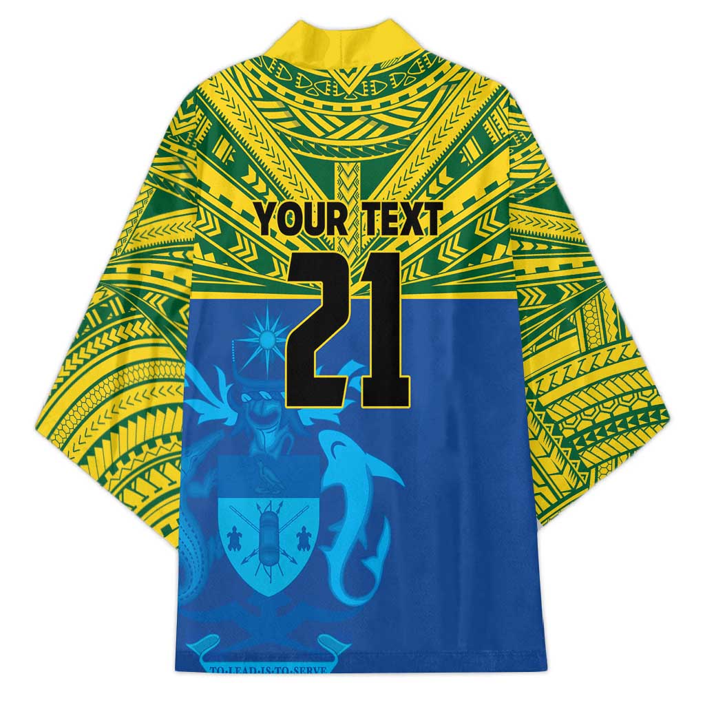 Solomon Islands Rugby Custom Kimono Simple Coat of arm Polynesian Pattern LT9 - Polynesian Pride