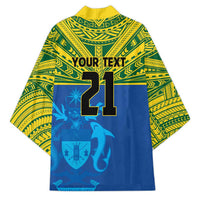 Solomon Islands Rugby Custom Kimono Simple Coat of arm Polynesian Pattern LT9 - Polynesian Pride