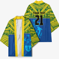 Solomon Islands Rugby Custom Kimono Simple Coat of arm Polynesian Pattern LT9 - Polynesian Pride
