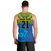 Solomon Islands Rugby Custom Men Tank Top Simple Coat of arm Polynesian Pattern LT9 - Polynesian Pride