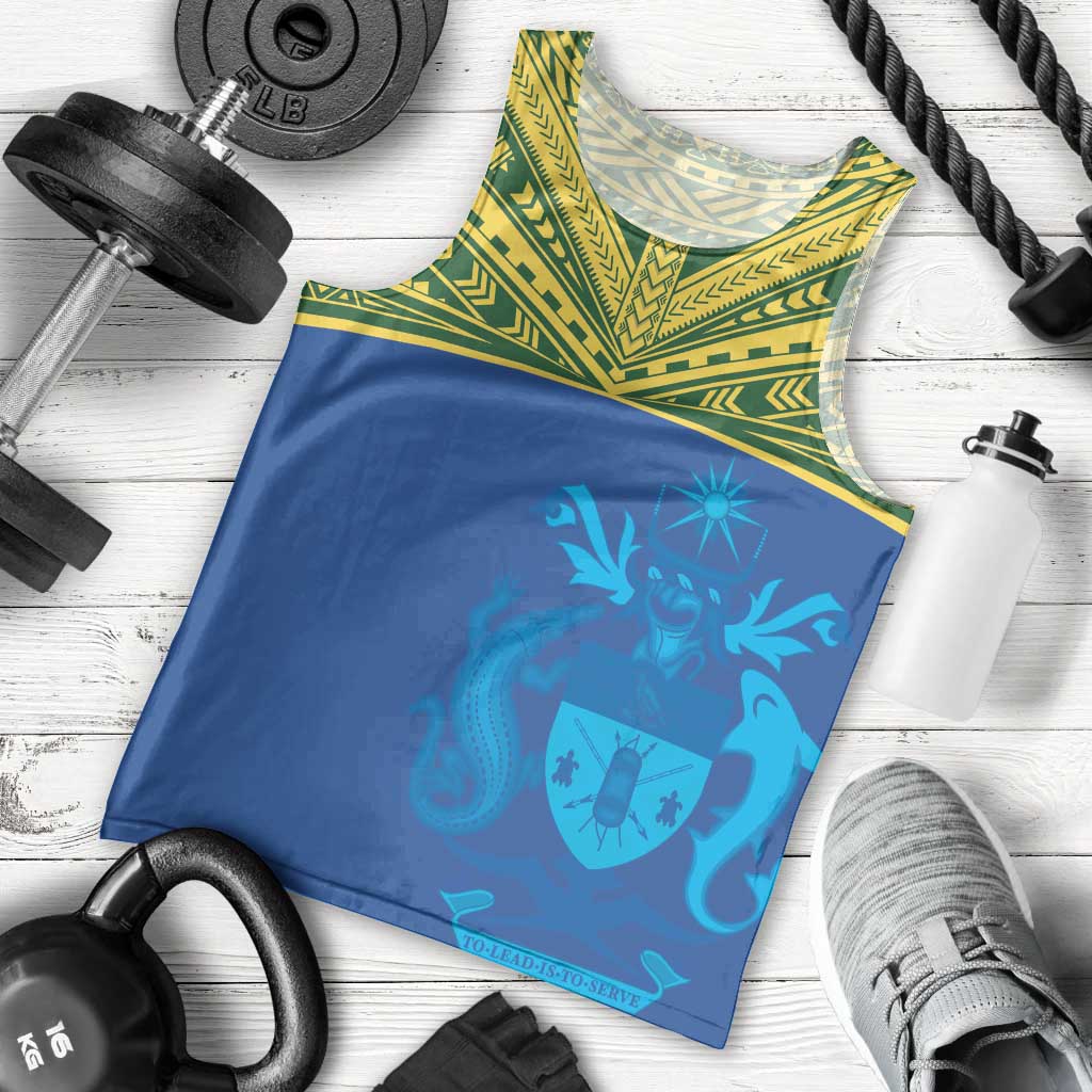 Solomon Islands Rugby Custom Men Tank Top Simple Coat of arm Polynesian Pattern LT9 - Polynesian Pride