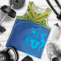 Solomon Islands Rugby Custom Men Tank Top Simple Coat of arm Polynesian Pattern LT9 - Polynesian Pride