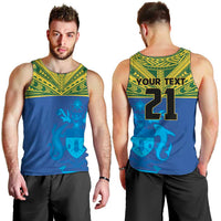 Solomon Islands Rugby Custom Men Tank Top Simple Coat of arm Polynesian Pattern LT9 - Polynesian Pride