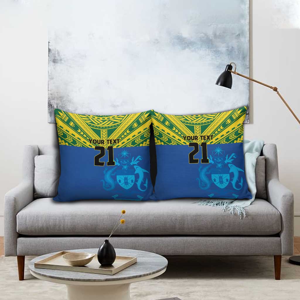 Solomon Islands Rugby Custom Pillow Cover Simple Coat of arm Polynesian Pattern LT9 - Polynesian Pride