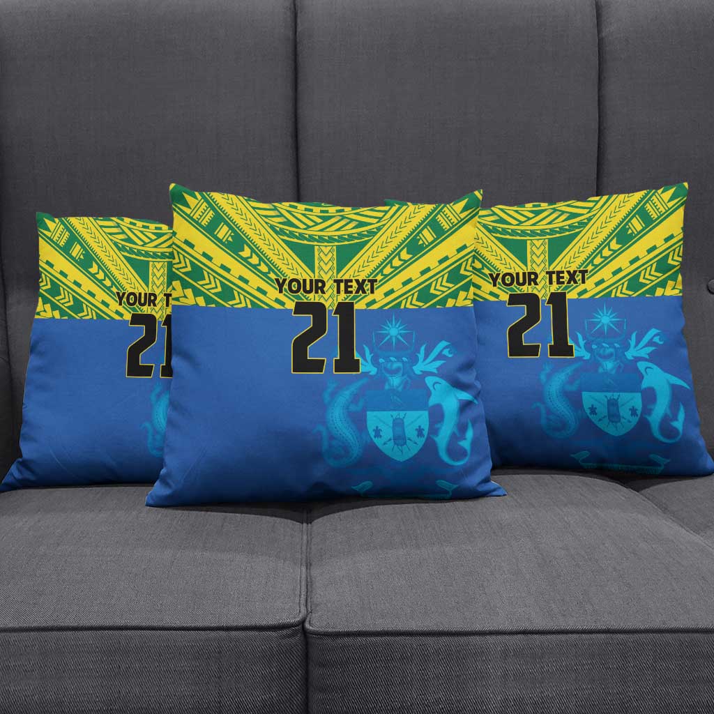 Solomon Islands Rugby Custom Pillow Cover Simple Coat of arm Polynesian Pattern LT9 - Polynesian Pride