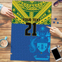 Solomon Islands Rugby Custom Puzzle Simple Coat of arm Polynesian Pattern LT9 Gold - Polynesian Pride