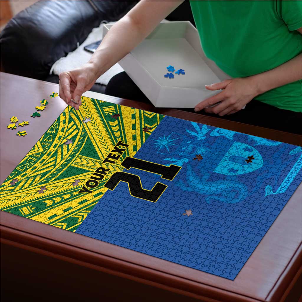 Solomon Islands Rugby Custom Puzzle Simple Coat of arm Polynesian Pattern LT9 - Polynesian Pride