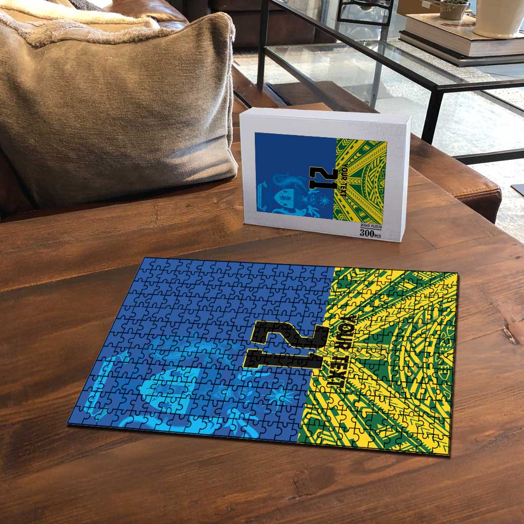 Solomon Islands Rugby Custom Puzzle Simple Coat of arm Polynesian Pattern LT9 - Polynesian Pride