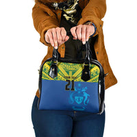 Solomon Islands Rugby Custom Shoulder Handbag Simple Coat of arm Polynesian Pattern LT9 One Size Gold - Polynesian Pride