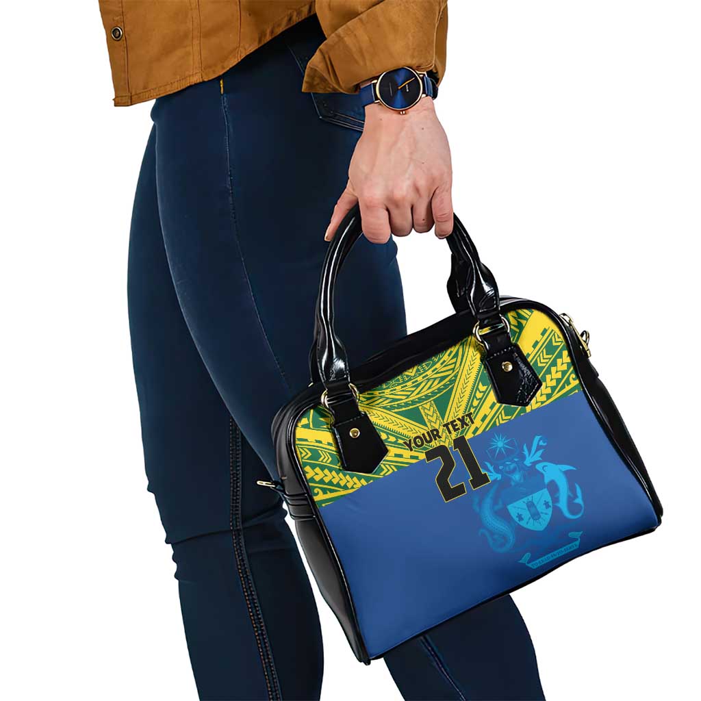 Solomon Islands Rugby Custom Shoulder Handbag Simple Coat of arm Polynesian Pattern LT9 - Polynesian Pride