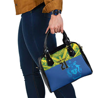 Solomon Islands Rugby Custom Shoulder Handbag Simple Coat of arm Polynesian Pattern LT9 - Polynesian Pride