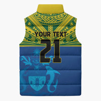 Solomon Islands Rugby Custom Sleeveless Puffer Jacket Simple Coat of arm Polynesian Pattern LT9 - Polynesian Pride