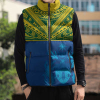 Solomon Islands Rugby Custom Sleeveless Puffer Jacket Simple Coat of arm Polynesian Pattern LT9 - Polynesian Pride