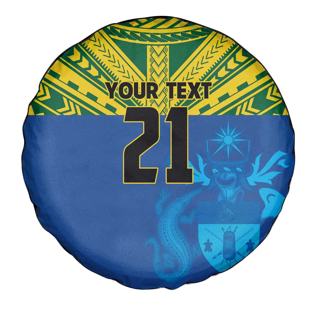 Solomon Islands Rugby Custom Spare Tire Cover Simple Coat of arm Polynesian Pattern LT9 - Polynesian Pride