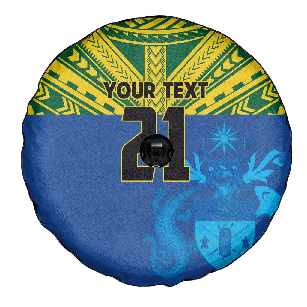 Solomon Islands Rugby Custom Spare Tire Cover Simple Coat of arm Polynesian Pattern LT9 - Polynesian Pride