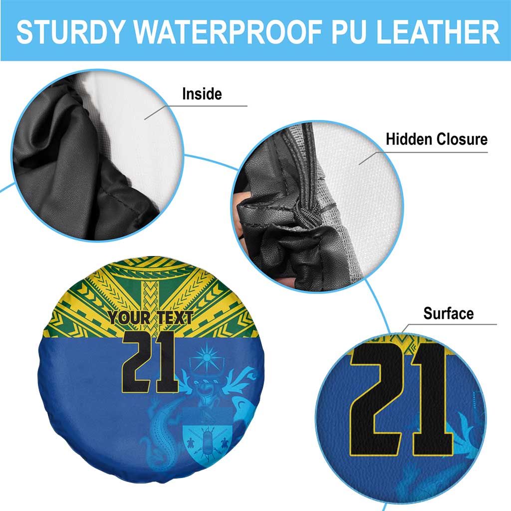 Solomon Islands Rugby Custom Spare Tire Cover Simple Coat of arm Polynesian Pattern LT9 - Polynesian Pride