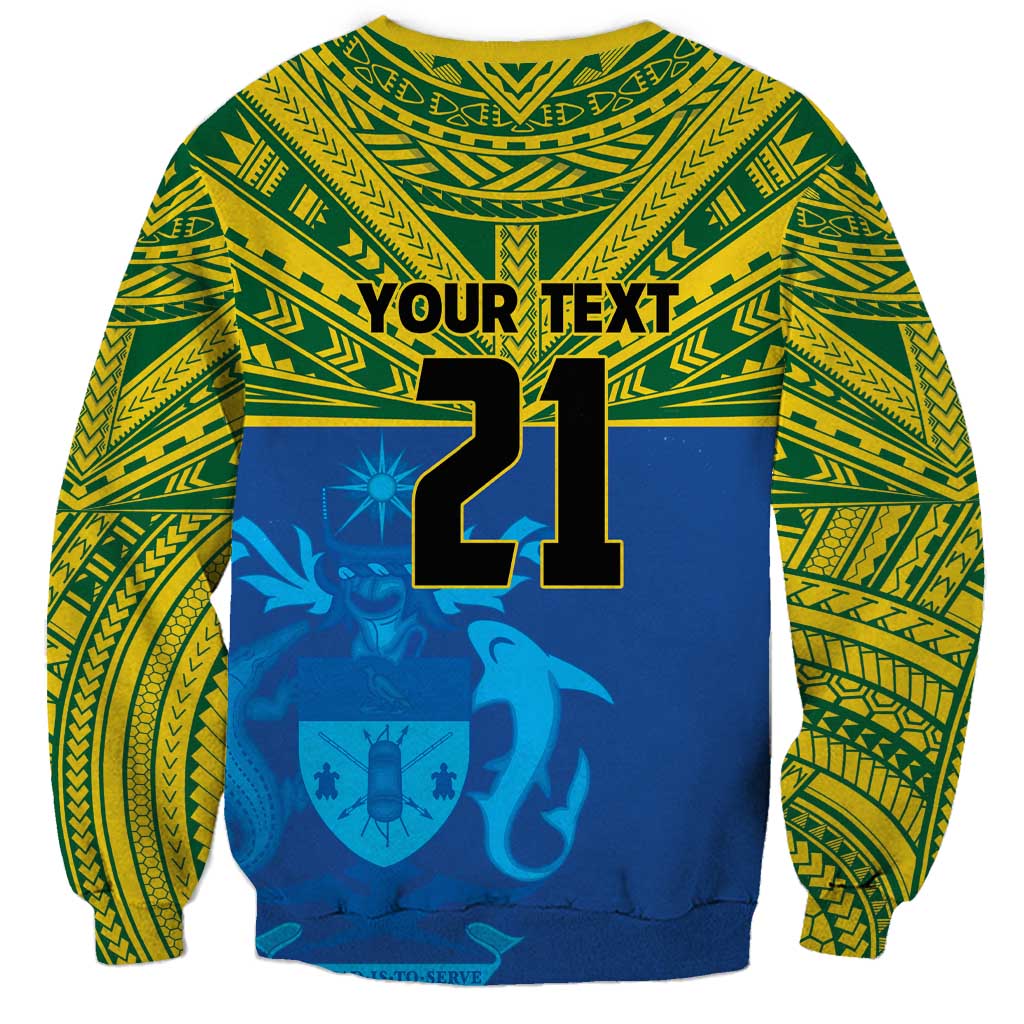 Solomon Islands Rugby Custom Sweatshirt Simple Coat of arm Polynesian Pattern LT9 - Polynesian Pride