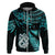 Matariki New Zealand Hoodie Maori Manaia with Paua Shell Aqua LT9 - Polynesian Pride