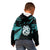 Custom Matariki New Zealand Kid Hoodie Maori Manaia with Paua Shell - Aqua LT9 - Polynesian Pride